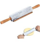 Gymdin Marble Rolling Pin - 18.9" Marble Rolling Pins for Baking, Pastry, Pizza Dough &amp; More - Po...