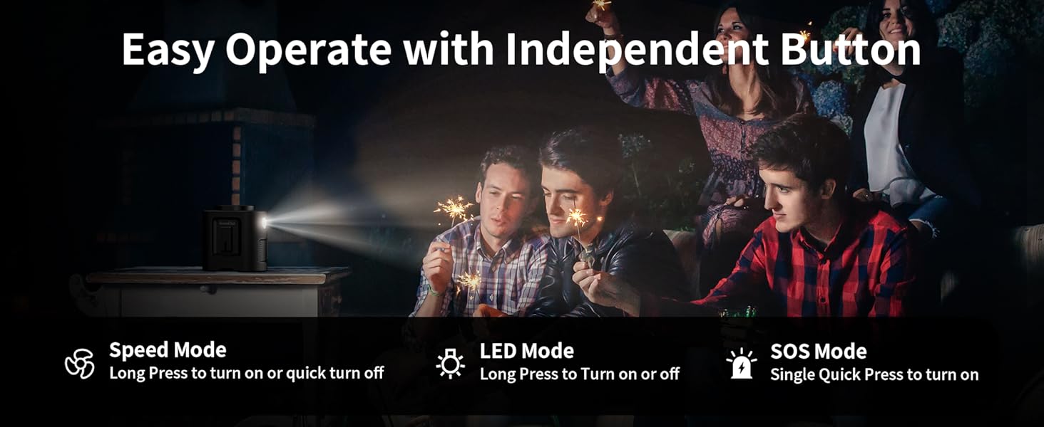 power bank outdoor fan with flashlight