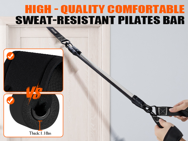 pilates bar kit with resistance bands for women