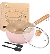 2.1 Quart Saucepan Set with Lid, Nonstick Aluminum Sauce Pot, Induction Compatible Small Cooking ...