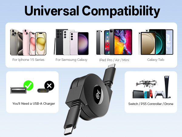Retractable USB C Cable