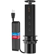 BTU Pop Up Outlet with USB Ports, Pop Up Outlet for Countertop with 3 AC Outlet, 2 USB A Ports an...