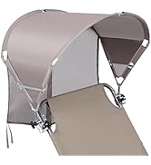 Universal Chair Umbrella Canopy, UPF 50+ Chair Sun Shade Attachment with Adjustable Clamp Fits Mo...