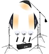 Skytex Softbox Lighting Kit(3Pack), 20x28in Soft Box|28in Octa Softbox|85W 2700-6400K E27 LED Bul...