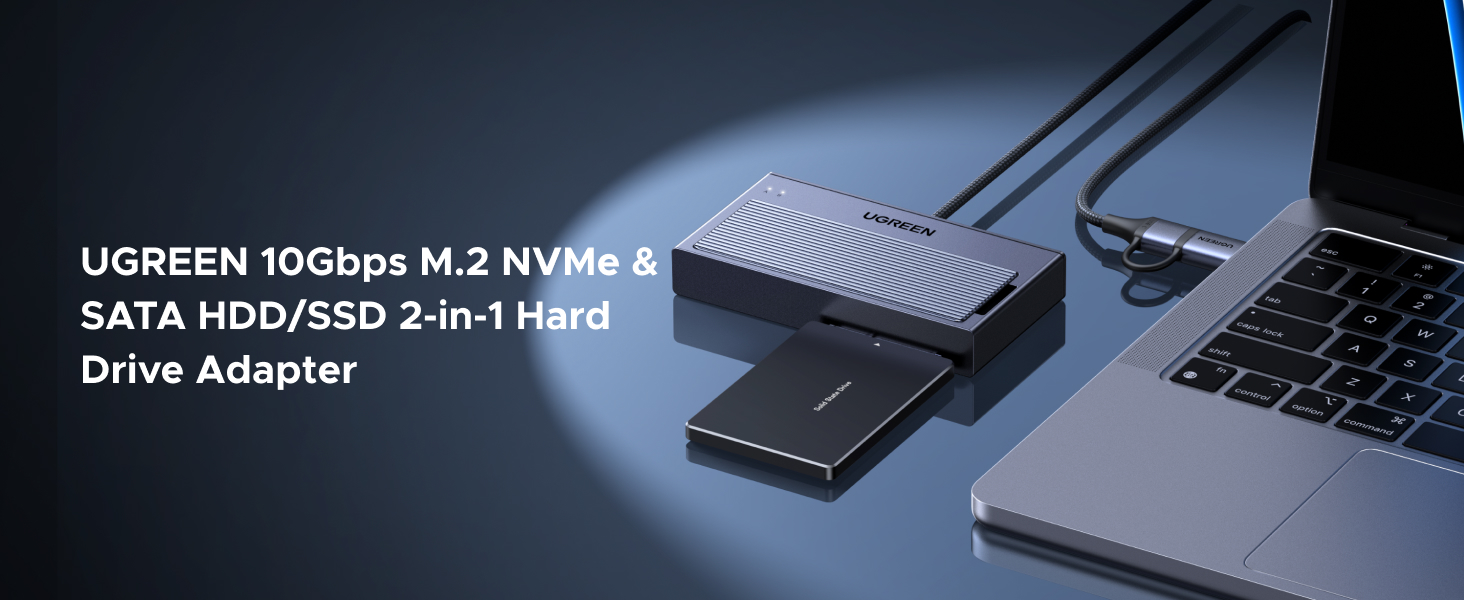 UGREEN 2 in 1 M.2 NVME SSD Enclosure and SATA Hard Drive Adater