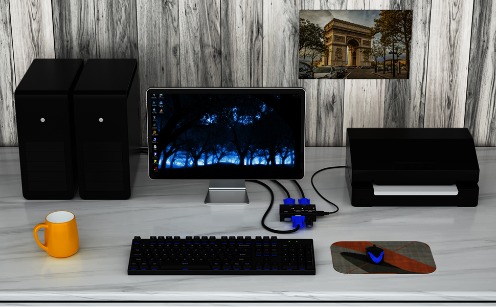 2 port USB KVM switch VGA