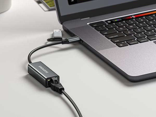 Ethernet adapter USB-C for wired connections