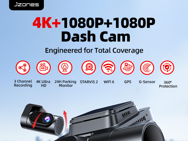4K Dash Cam Front and Rear