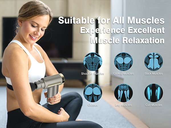 Massage Gun Deep Tissue Back Massage for Athletes for Pain Relief Percussion Massage 4 Massage Head