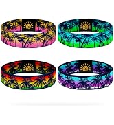 CHEMUSE 4 Pcs Surfer Beach Bracelets for Men Women Inspirational Elastic Comfy Summer Reversible ...