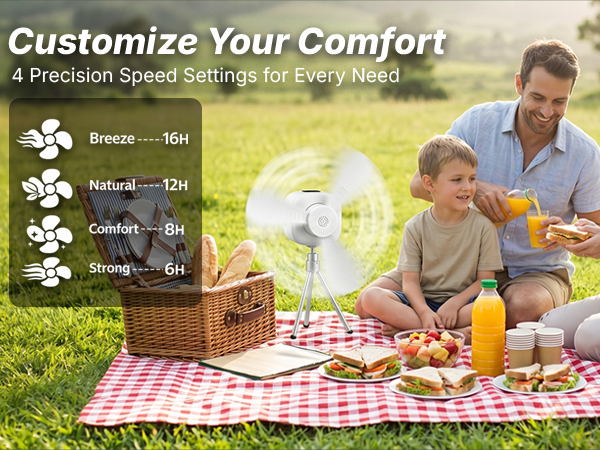 rechargeable camping fan fan for tent camping tent fan