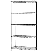 14" D×36" W×72" H Wire Shelving Unit Commercial Metal Shelf with 5 Tier Adjustable Layer Rack Str...