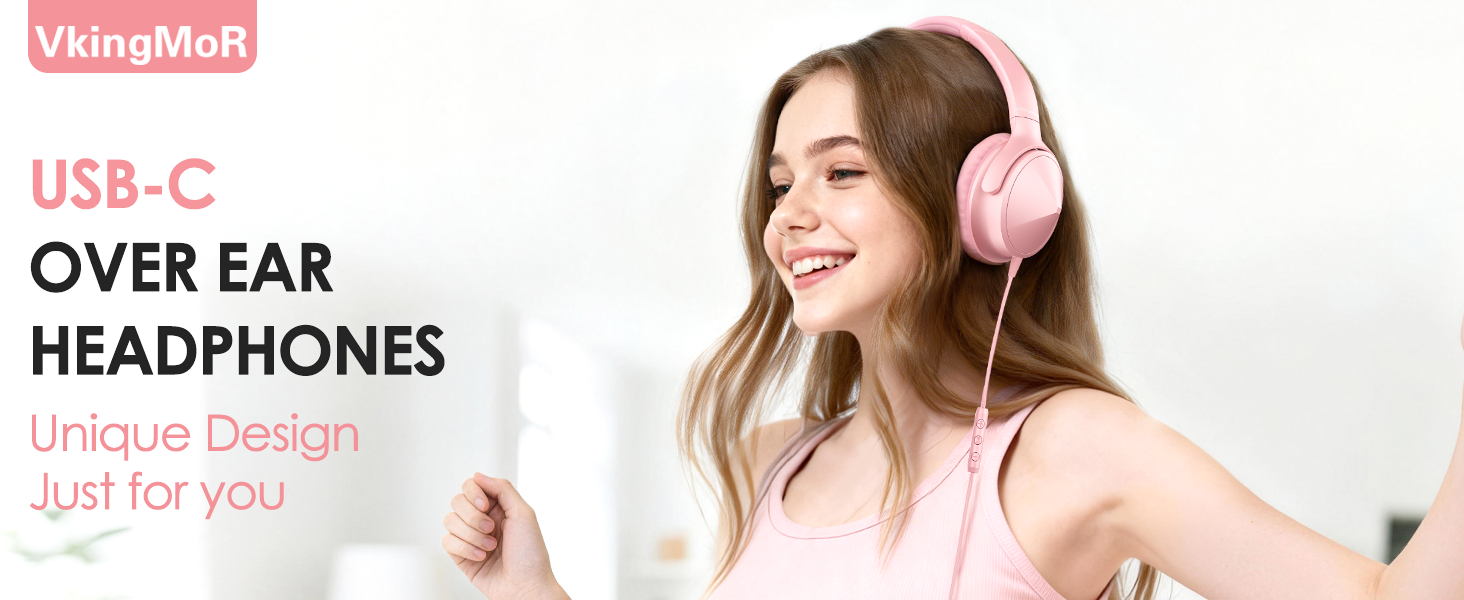 usb c over ear headphones wired