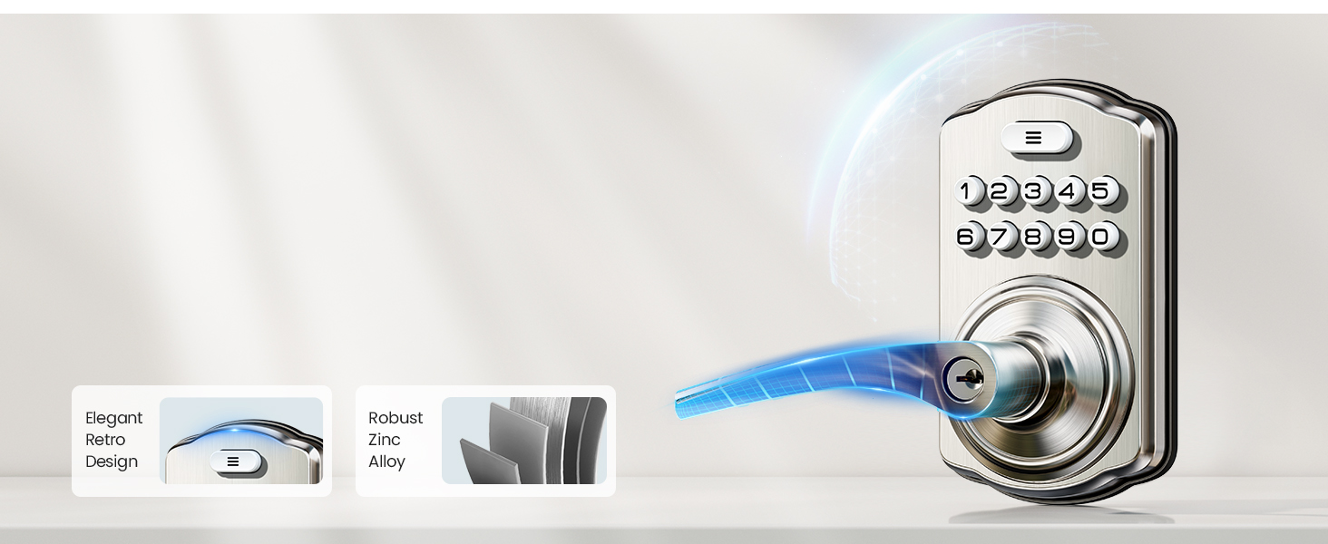 keypad door lock with handle