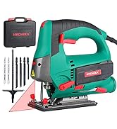 HYCHIKA Jigsaw, 6.7A Jig Saw 800-3000SPM with 6 Variable Speeds, 4 Orbital Sets, Bevel Angle 45°,...