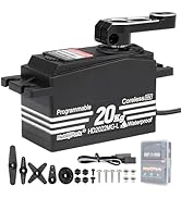 HobbyPark Low Profile Servo 0.06sec Ultra Fast Speed Steering Servo 20kg fit 1/8 1/10 RC Touring ...