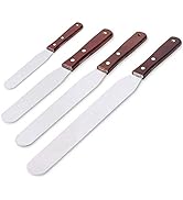 Acronde 4PCS Straight Cake Icing Spatula Set 4” 6” 8” 10” Professional Stainless Steel Cake Decor...
