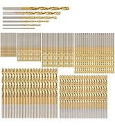 COMOWARE 120 Pcs Metric Drill Bit Set, Small Drill Bits, Titanium Drill Bits Set, High Speed Stee...