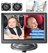 Baby Car Camera, 5'' HD 1080P Dual Channel Monitor &amp; 2 Camera, Night Vision &amp; 150° Wide View Baby...