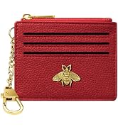 SEAVILIA Card Holder Keychain Wallet for Women with ID Window RFID Blocking Coin Purse Bee Gifts ...