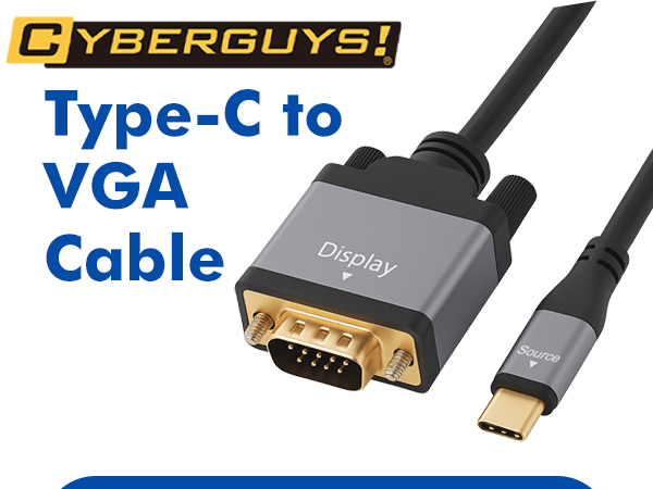 Type C to VGA PVC Cable