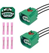 2PCS Headlight Wiring Harness with Terminals,Pratical Headlight Connector Plug Compatible with Do...