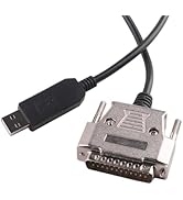 LZDICITARU USB to DB25 RS232 Serial Adapter Converter Cable Null Modem FTDI Driver Programming fo...