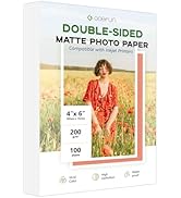 Double Sided Matte Photo Paper 4x6, Goefun 200GSM/54LB Inkjet Printer Paper for Dye Ink and Pigme...
