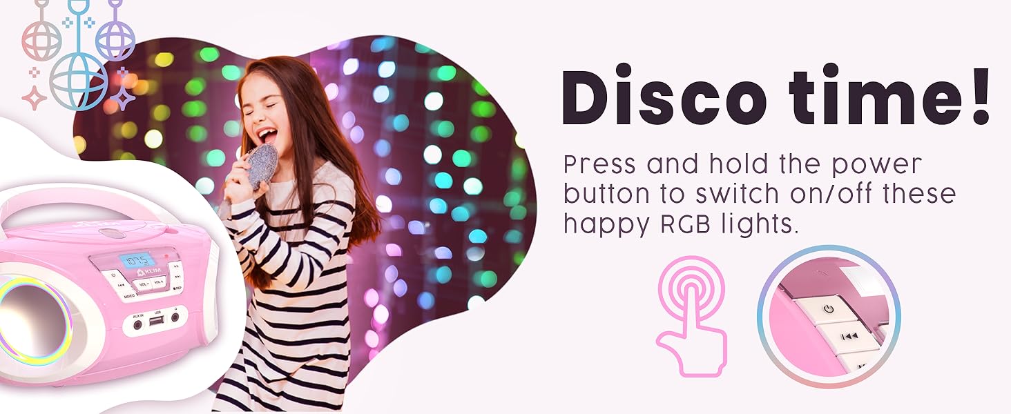 KLIM Candy Kids CD Player for Children