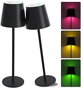 ORALUCE RGB Cordless Table Lamp Rechargeable, LED Battery Operated Desk Lamp with Type-C Charging...