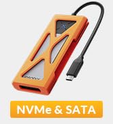 iDsonix M.2 NVMe SATA SSD Enclosure Adapter with Silicone Protector