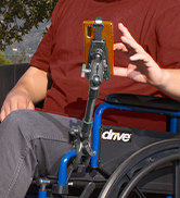 Phone Clamped on Wheelchair