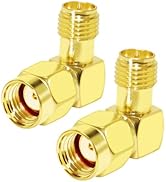 CNARIO SMA Coax Adapter SMA 90 Degree Connector RPSMA Male to RPSMA Female Right Angle Adapter 90...