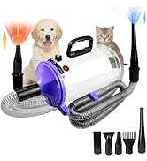 Xapigo Dog Vacuum &amp; Dryer for Shedding Grooming,5.2HP/ 3800W Dog Grooming Kit,Adjustable Speed an...