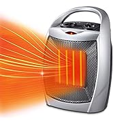 Kismile Small Electric Space Heater Ceramic Space Heater,Portable Heater Fan for Office with Adju...
