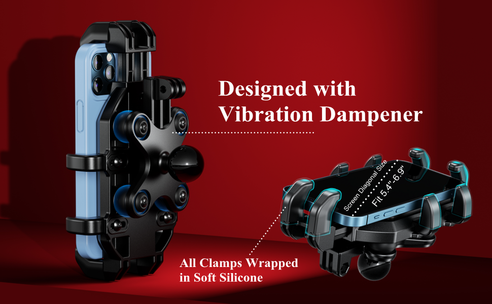 Anti shake motorcycle phone holder