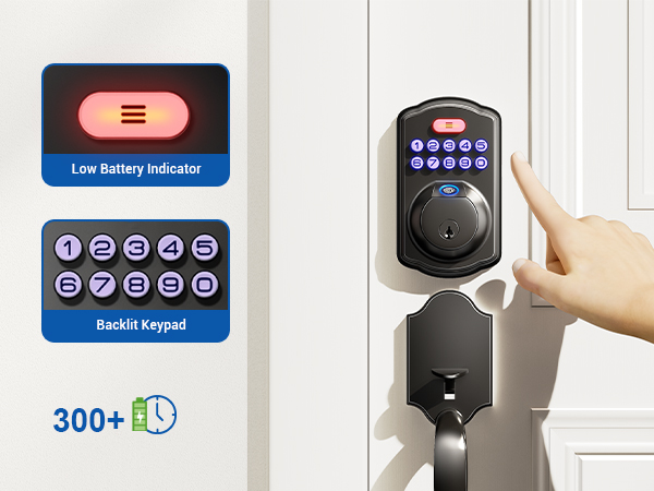 keyless entry door lock with handle