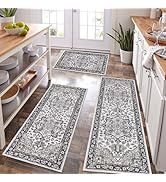 Boho Kitchen Rug Sets 3 Piece with Runner Non Slip Kitchen Rugs and Mats Washable Kitchen Ma...