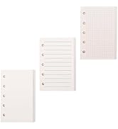 Mogoostry A8 5-Hole Punched Refill Paper, 3 Pack A8 Size Mini Binder Filler Paper, Lined Grid Bla...