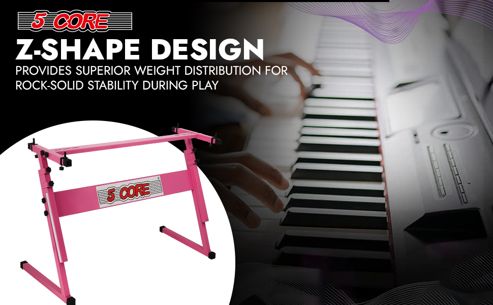 Keyboard Stand Z Style Adjustable Electric Piano Riser Sturdy Lift Holder