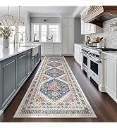 Madane Runner Rug 2x8, Washable Hallway Runner Rugs, Non-Slip Low-Pile Soft Kitchen Rug Runner La...
