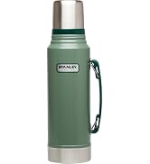 Stanley Heritage Classic Vacuum Bottle with Handle 1.1 qt | Wide Mouth w/Leakproof Cup Lid | Keep...