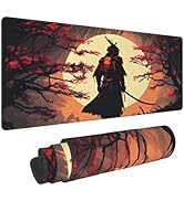 Japanese Samurai Walking to The Sun Gaming Keyboard Mouse Pad Mousepad Huge Extended XL Stitched ...