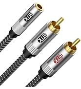 EMK 3.5mm Female to 2RCA Male Jack Stereo Audio Cable RCA to Aux Cable Gold Plated RCA Y Splitter...
