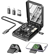 BUDI Travel 5 in 1 Watch &amp; Phone Charger,Multifunctional Compact Data Cable Case with 15W Wireles...