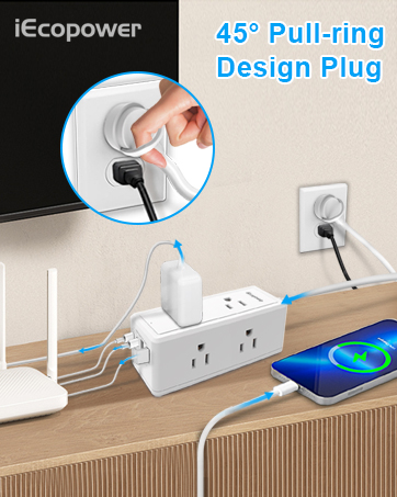 surge protector with usb ports extension cord flat wall plug extension cord 10+ ft
