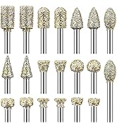 60 Grit Diamond Grinding Bits Compatible with Dremel Rotary Tool, 20 Pcs Stone Carving Diamond Dr...