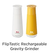 Kitchen Mama Rechargeable Gravity Salt and Pepper Grinder, Adjustable Coarseness, Refillable