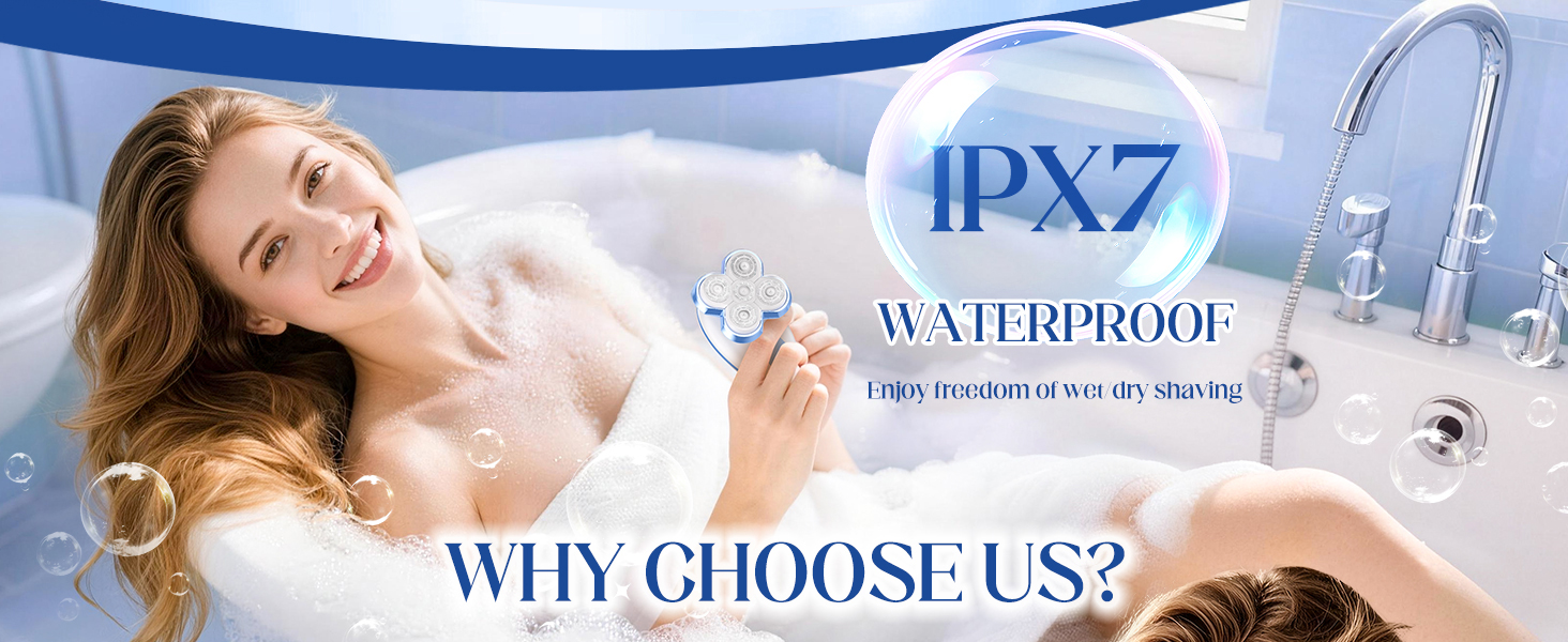 IPX7 waterproof support both wet and dry shaving