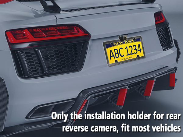 backup camera bracket back up license plate mount rear holder frame black aluminum car tag view